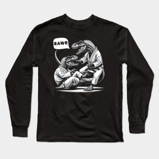 BJJ T-Rex Dinosaurs Grappling Funny Jiu Jitsu Long Sleeve T-Shirt